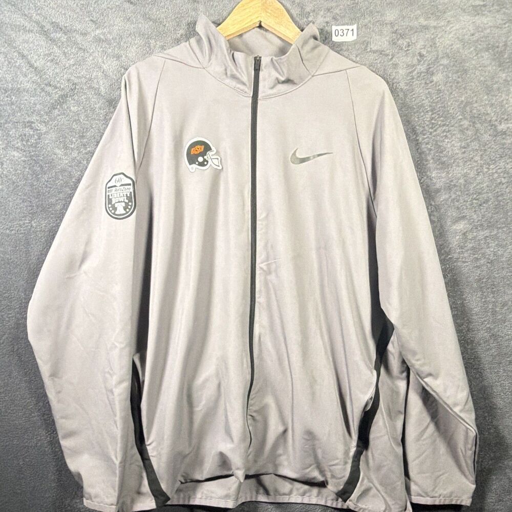 Nike Dri-FIT Men's 2XL Full-Zip Track Jacket Gray Stand-Up Collar Knit